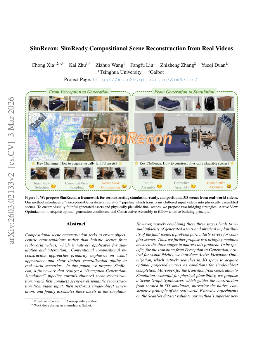 First page preview for SimRecon: SimReady Compositional Scene Reconstruction from Real Videos