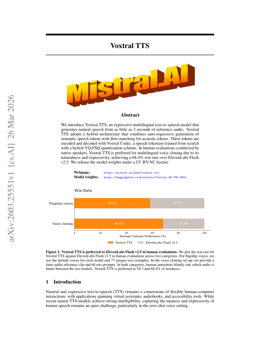 First page preview for Voxtral TTS